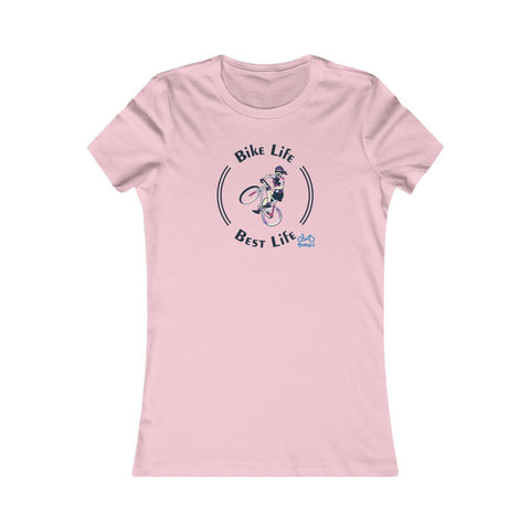 Bike Life, Best Life - Female Cyclist - Women's Fitted Tee