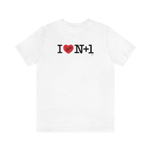 I (heart) N +1 - Horizontal - Unisex Short Sleeve Tee