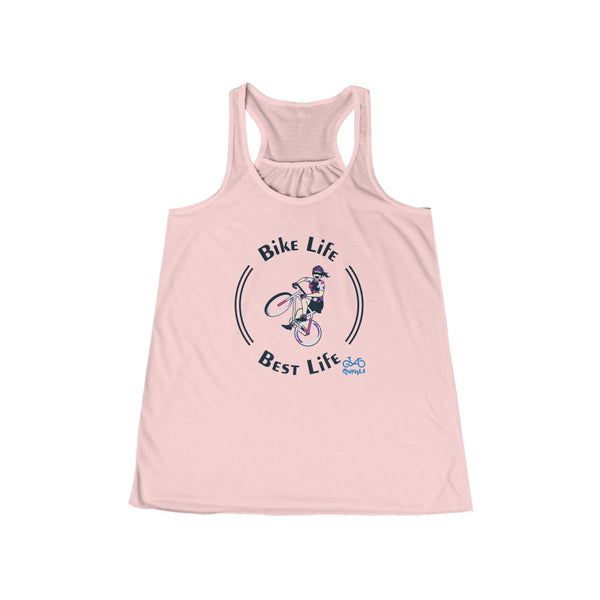 Bike Life, Best Life - Women's Flowy Racerback Tank