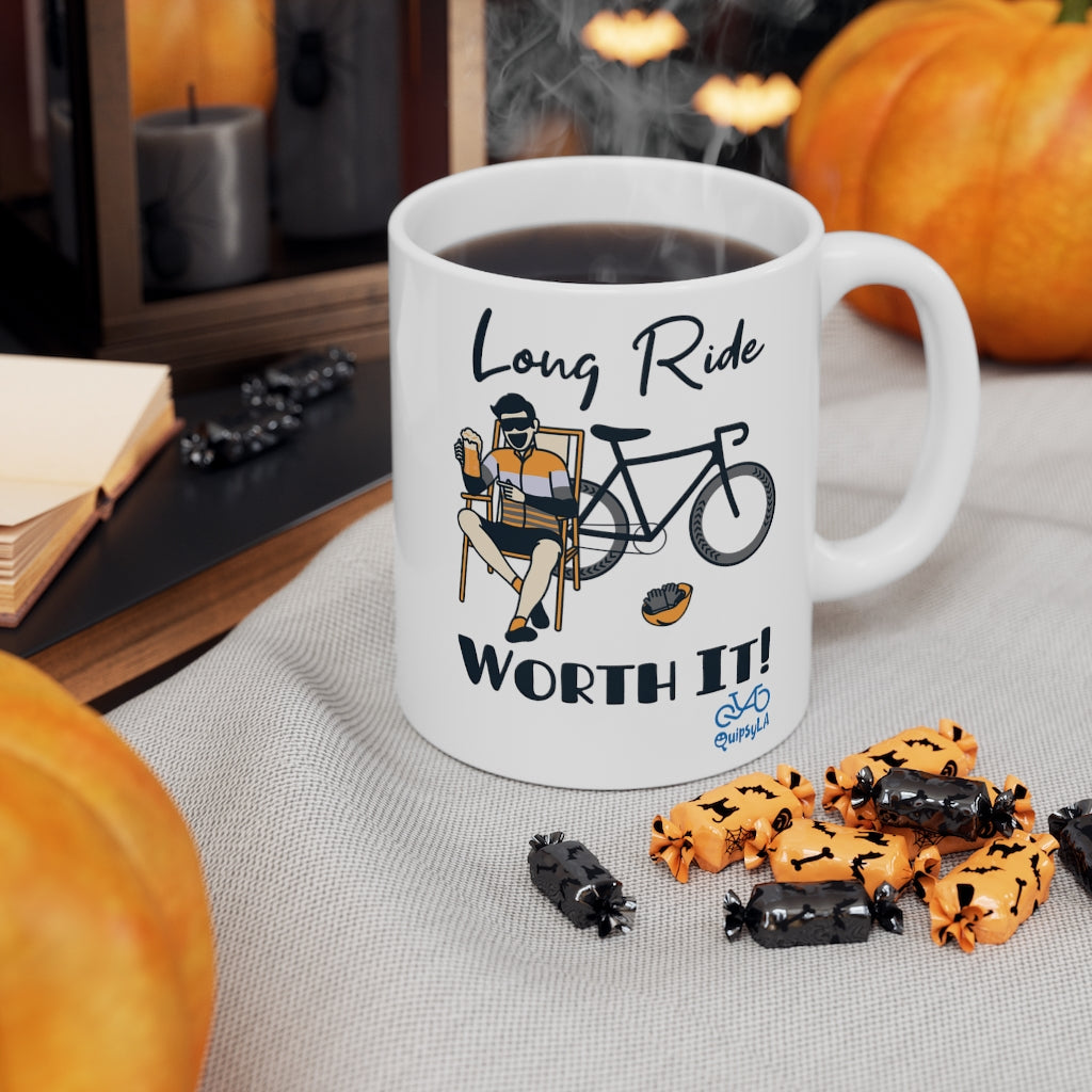 Long Ride, Worth It - Male Cyclist - Ceramic Mug 11oz