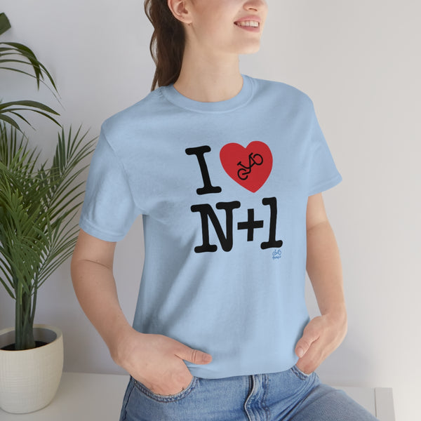 I (heart) N +1 - Vertical - Unisex Short Sleeve Tee