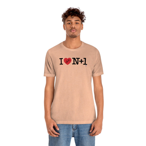 I (heart) N +1 - Horizontal - Unisex Short Sleeve Tee