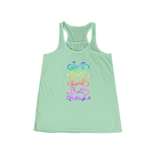 QuipsyLA Tie-dye repeat - Women's Flowy Racerback Tank