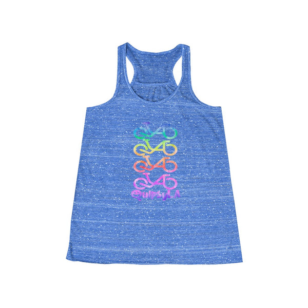 QuipsyLA Tie-dye repeat - Women's Flowy Racerback Tank