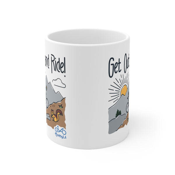 Get Out and Ride - Male Cyclist - Ceramic Mug 11oz