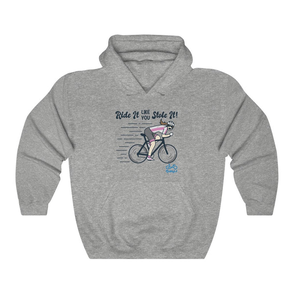 Ride It Like You Stole It - Female Cyclist - Unisex Heavy Blend™ Hooded Sweatshirt - Front graphics