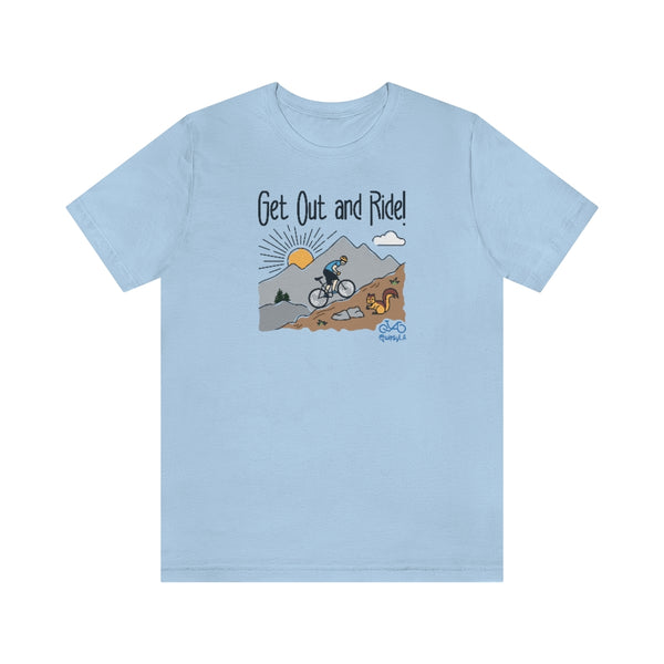 Get Out and Ride - Male Cyclist - Unisex Short Sleeve Tee