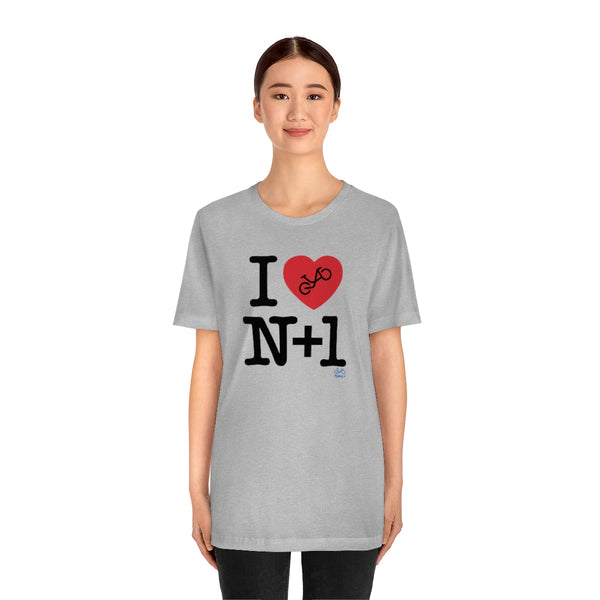 I (heart) N +1 - Vertical - Unisex Short Sleeve Tee